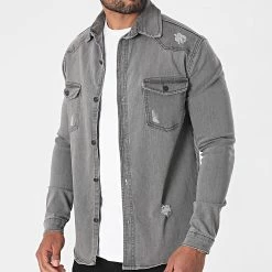 Offres ❤️ Surchemise Jean 5318 Gris de Black Industry ⌛