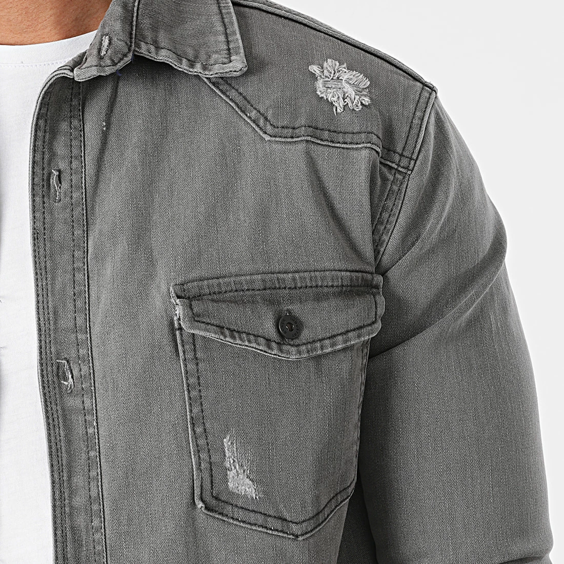 Offres ❤️ Surchemise Jean 5318 Gris de Black Industry ⌛ 4 Offres ❤️ Surchemise Jean 5318 Gris de Black Industry ⌛ – Image 2