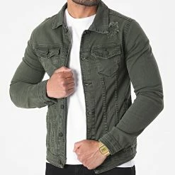 Budget ❤️ Veste Jean 9216 Vert Kaki de Black Industry 🛒