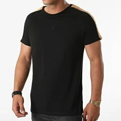 Bon marché ❤️ Tee 👚 Shirt A Bandes Fourrure T-145 Noir Marron de Black Industry 🧨