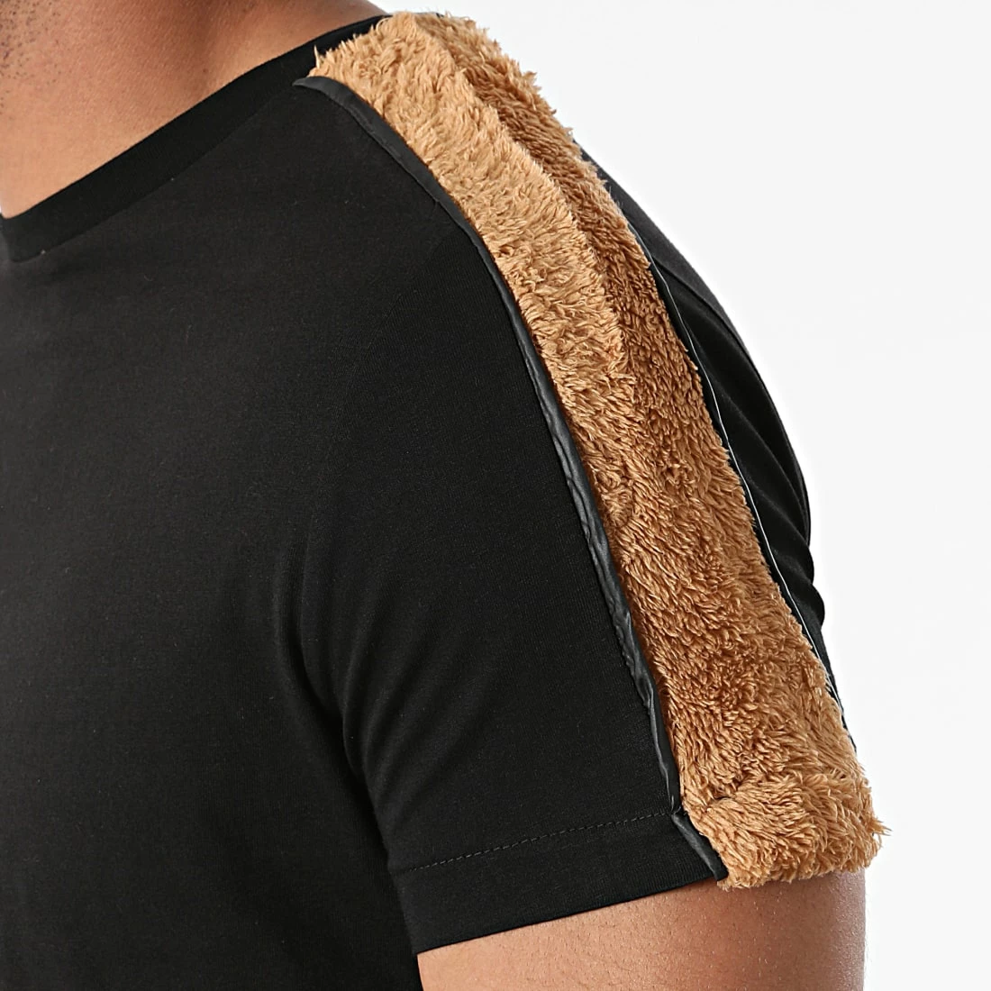 Bon marché ❤️ Tee 👚 Shirt A Bandes Fourrure T-145 Noir Marron de Black Industry 🧨 3 Bon marché ❤️ Tee 👚 Shirt A Bandes Fourrure T-145 Noir Marron de Black Industry 🧨 – Image 2