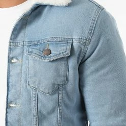 Promo 👍 Veste Jean Col Mouton 311 Bleu Wash de Black Industry 💯 -Black Industry Soldes black industry 276485 311 20210802T162138 02