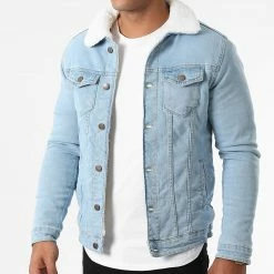Promo 👍 Veste Jean Col Mouton 311 Bleu Wash de Black Industry 💯 -Black Industry Soldes black industry 276485 311 20210802T162140 03