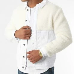 Meilleure vente 👍 Veste Jean 2325 Blanc Beige de Black Industry 🧨