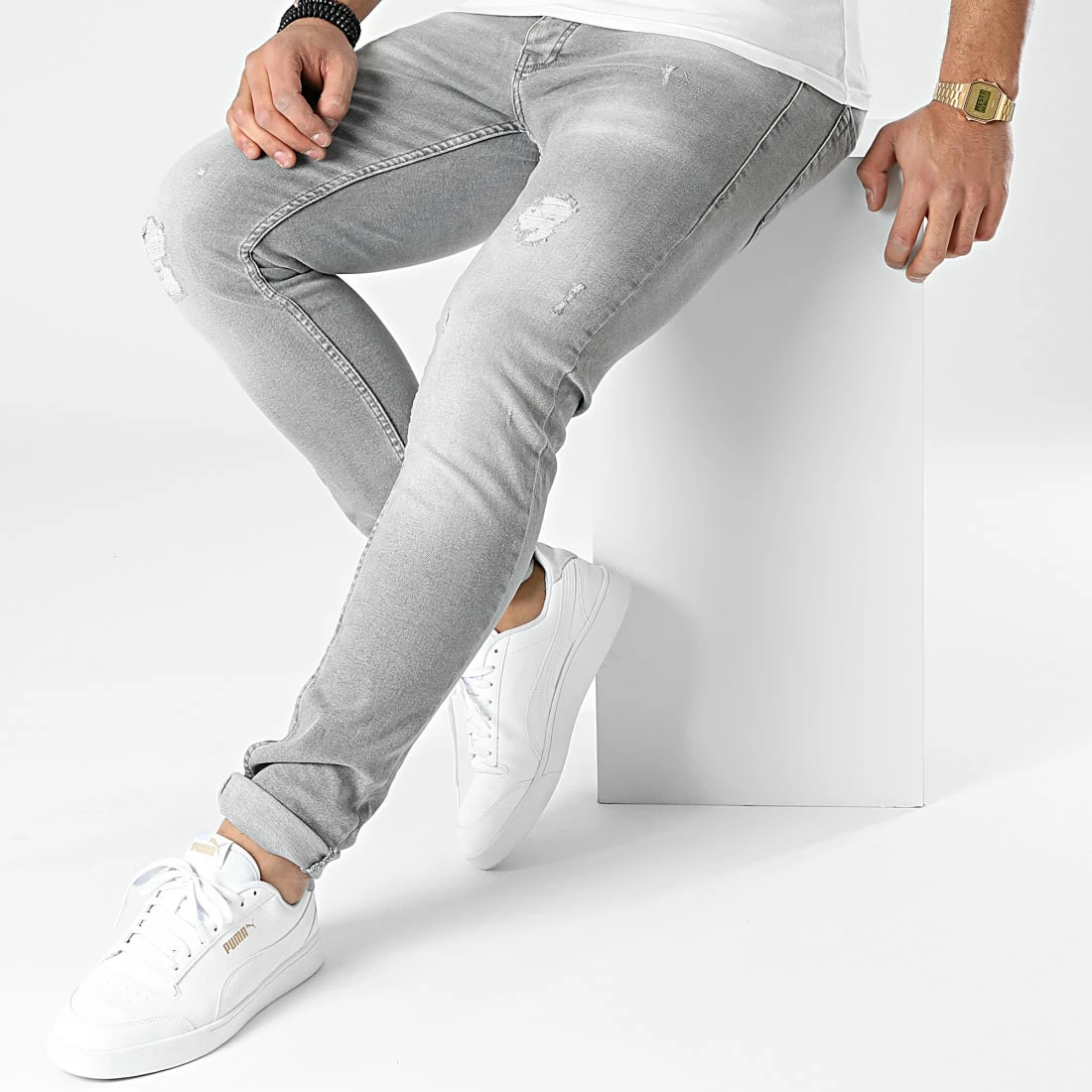 Le moins cher 🌟 Jean Skinny 1128 Gris de Black Industry 😀 5 Le moins cher 🌟 Jean Skinny 1128 Gris de Black Industry 😀 – Image 3