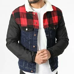 Top 10 🔥 Veste Jean Col Mouton A Carreaux FR-413 Bleu Denim Rouge de Black Industry 🤩 8 Top 10 🔥 Veste Jean Col Mouton A Carreaux FR-413 Bleu Denim Rouge de Black Industry 🤩 -Black Industry Soldes black industry 294558 FR 413 BLUE 20211216T122946 03