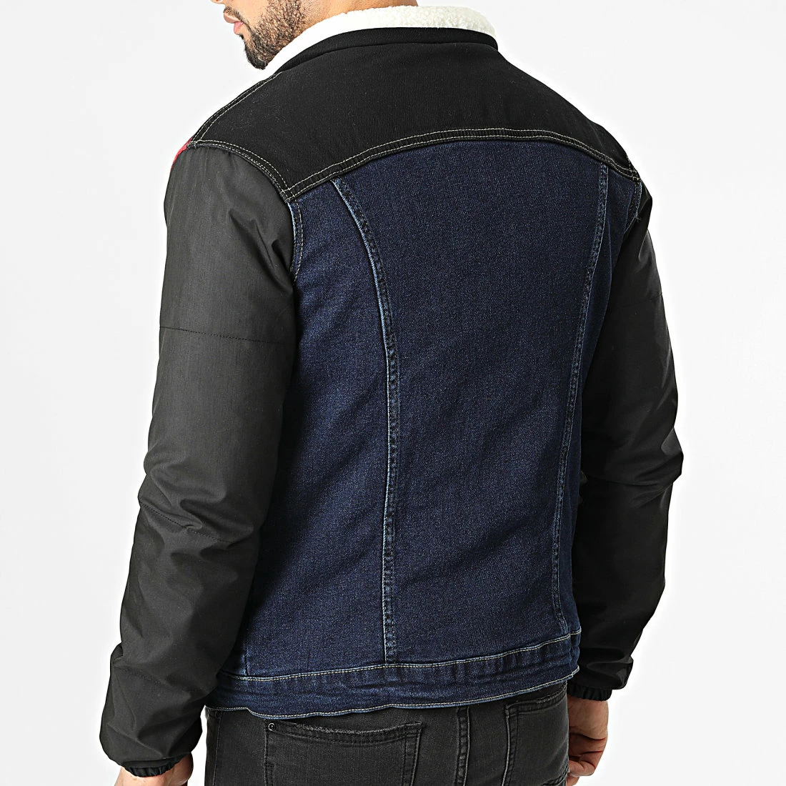 Top 10 🔥 Veste Jean Col Mouton A Carreaux FR-413 Bleu Denim Rouge de Black Industry 🤩 6 Top 10 🔥 Veste Jean Col Mouton A Carreaux FR-413 Bleu Denim Rouge de Black Industry 🤩 – Image 4