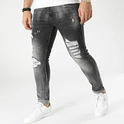 Le moins cher 🎁 Jean Skinny 104-R1 Gris de Black Industry 🌟