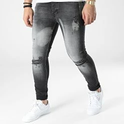 Meilleur prix 🔔 Jean Skinny 111 Gris Anthracite de Black Industry 🧨