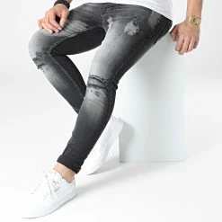 Meilleur prix 🔔 Jean Skinny 111 Gris Anthracite de Black Industry 🧨 -Black Industry Soldes black industry 308282 111 BLACK 20220307T163101 03