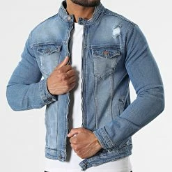 Meilleur prix 💯 Veste Jean FR3715 Bleu Denim de Black Industry 🔔