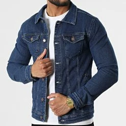 Le moins cher ❤️ Veste Jean FR3916 Bleu Denim de Black Industry 🛒