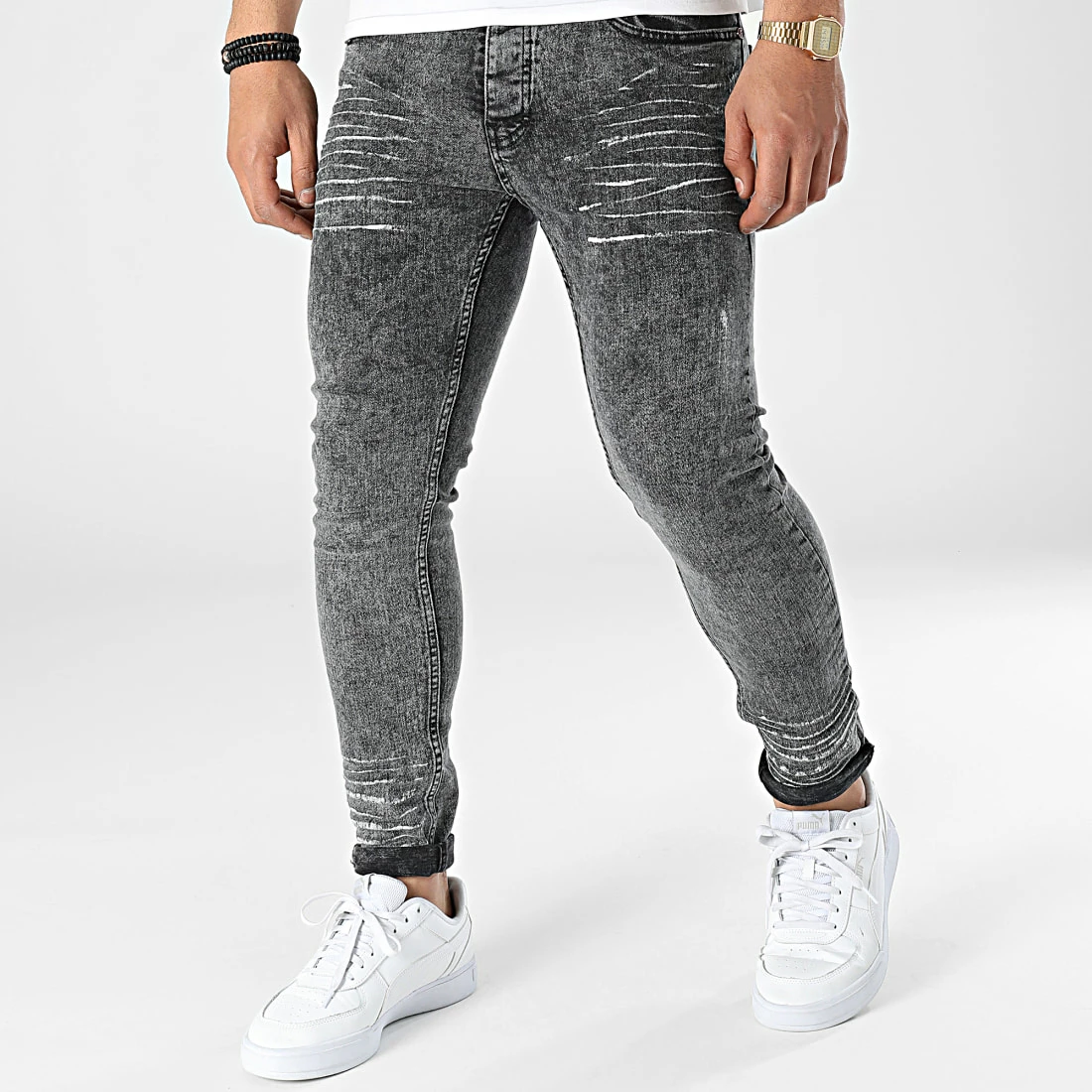 Sortie 😀 Jean Skinny 118-R1 Gris Anthracite Chiné de Black Industry 🛒 3 Sortie 😀 Jean Skinny 118-R1 Gris Anthracite Chiné de Black Industry 🛒