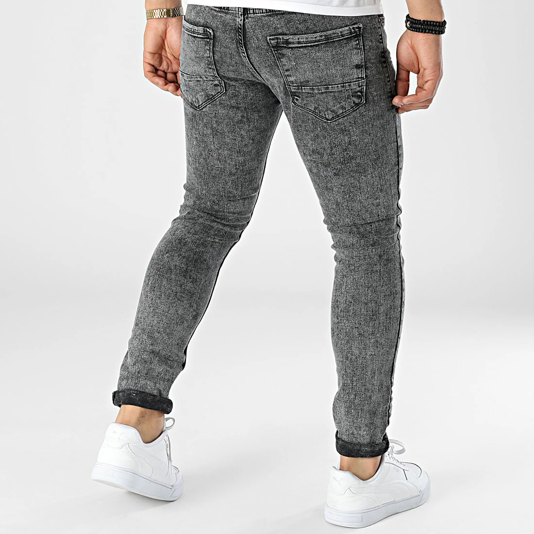 Sortie 😀 Jean Skinny 118-R1 Gris Anthracite Chiné de Black Industry 🛒 6 Sortie 😀 Jean Skinny 118-R1 Gris Anthracite Chiné de Black Industry 🛒 – Image 4