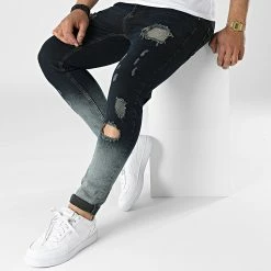 Vente flash ✨ Jean Skinny 167 Bleu Brut Dégradé de Black Industry 👍 -Black Industry Soldes black industry 316550 167 20220426T154907 03