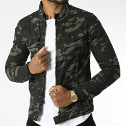 Meilleur prix 🧨 Veste Jean FR1015 Vert Kaki Camouflage de Black Industry 🛒