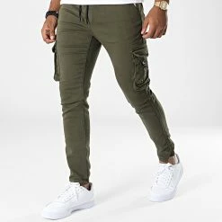 Remise 🎁 Pantalon Cargo 0465 Vert Kaki de Black Industry 💯