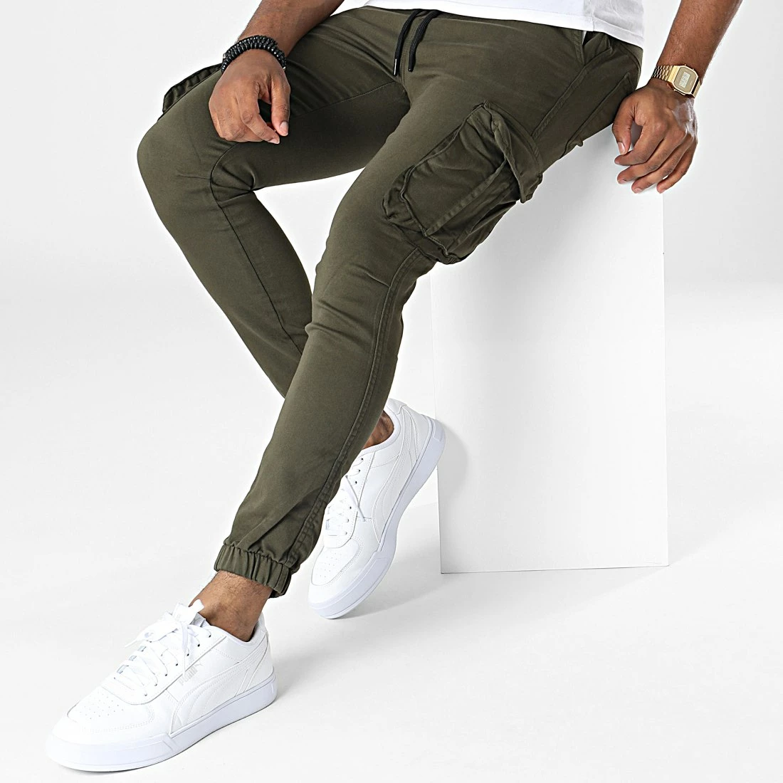 Nouveau 😍 Pantalon Cargo 0466 Vert Kaki de Black Industry 🤩 5 Nouveau 😍 Pantalon Cargo 0466 Vert Kaki de Black Industry 🤩 – Image 3