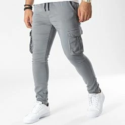 Remise 🔔 Pantalon Cargo 0466 Gris de Black Industry ✔️