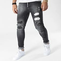 Bon marché 🌟 Jean Skinny 265 Gris Anthracite de Black Industry 🤩